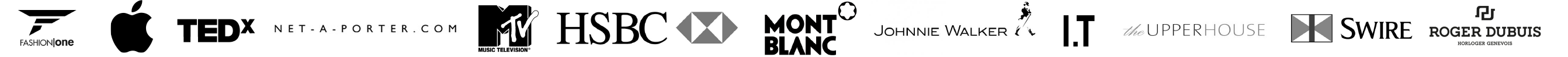 Fashion One, Apple, TED, Net-a-porter.com, Mont Calm, and many more...